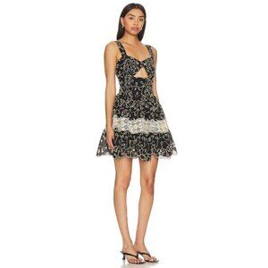 Waimari Sofia Cut Out Fit and Flare Mini Dress Black Womens Size Large
